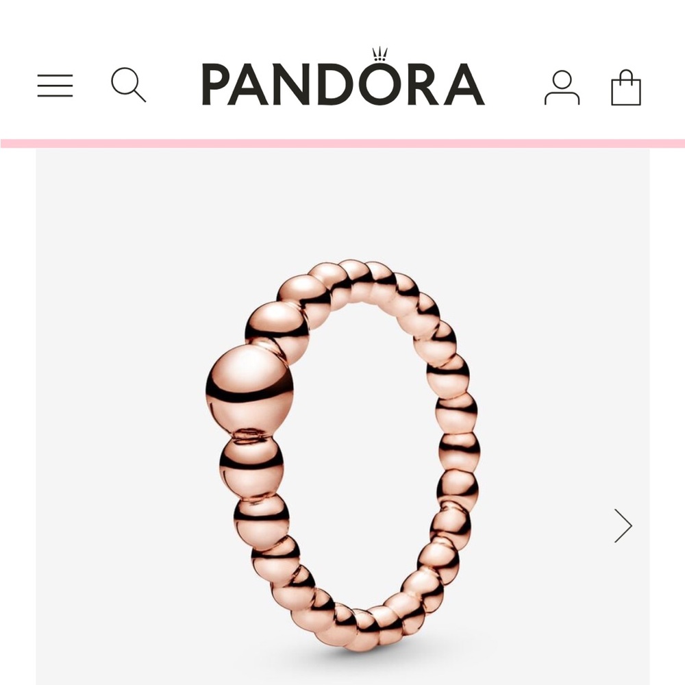 Pandora Sting of Beads Ring in rose gold.